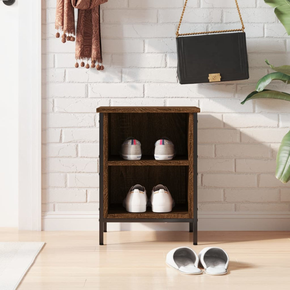 vidaXL Étagère à chaussures marron aspect chêne 38x35x50 cm en bois d'ingénierie