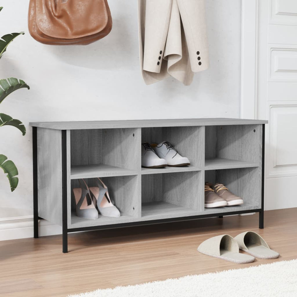 vidaXL Meuble à chaussures gris chêne sonoma 100x35x50 cm Aggloméré
