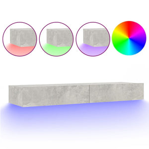 TV-Schrank Betongrau mit LED-Leuchten 120 cm