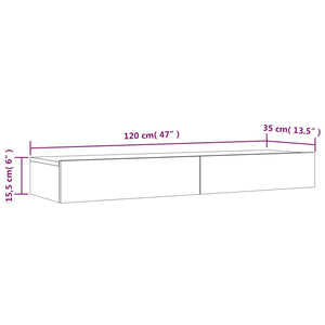 TV-Schrank Betongrau mit LED-Leuchten 120 cm