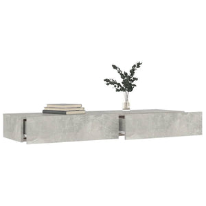 TV-Schrank Betongrau mit LED-Leuchten 120 cm