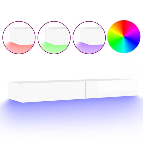 TV-Schrank mit LED Weiß Hochglanz 120 cm