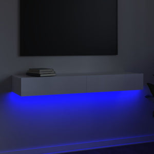 TV-Schrank mit LED Weiß Hochglanz 120 cm