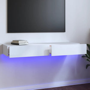 TV-Schrank mit LED Weiß Hochglanz 120 cm