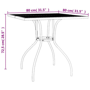 Anthrazit Gartentisch 80x80 cm Stahlgeflecht