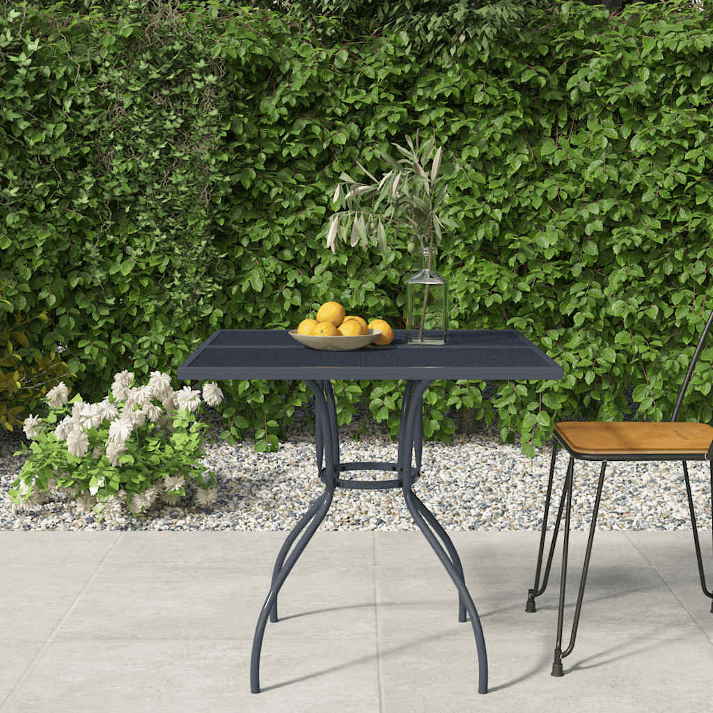 Anthrazit Gartentisch 80x80 cm Stahlgeflecht