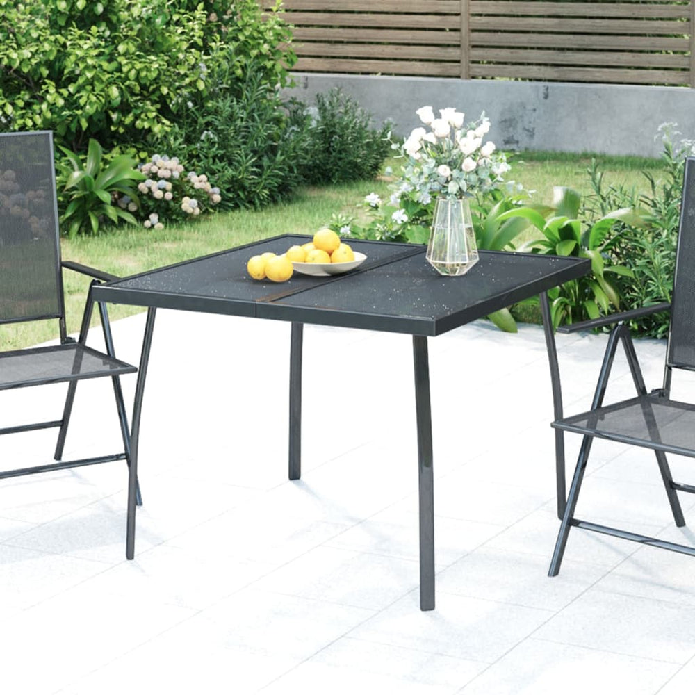 Anthrazit Gartentisch 100x100 cm Stahlgitter