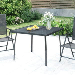 Anthrazit Gartentisch 100x100 cm Stahlgitter