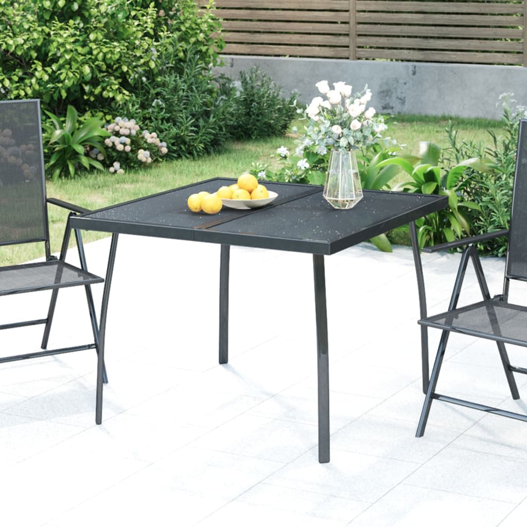 Anthrazit Gartentisch 100x100 cm Stahlgitter