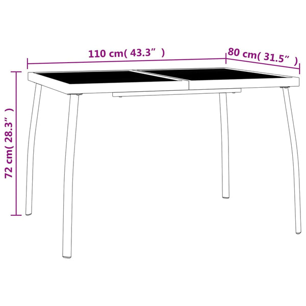 Anthrazit Gartentisch 110x80 cm Stahlgitter