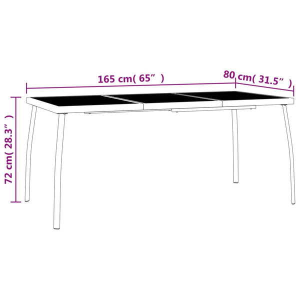 Gartentisch Anthrazit Stahlgitter 165x80 cm