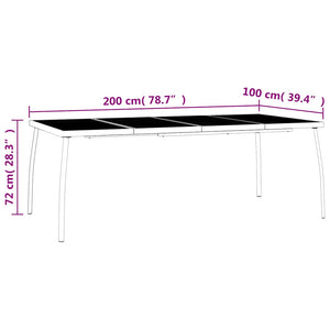 Gartentisch Anthrazit 200x100 cm Stahlgitter
