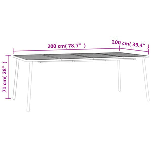 Anthrazit Gartentisch 200x100 cm Stahl