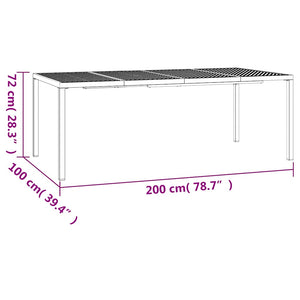 Anthrazit Gartentisch 200x100 cm Stahl