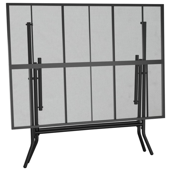 Klappbarer Gartentisch Anthrazit Stahlgitter 110x80 cm