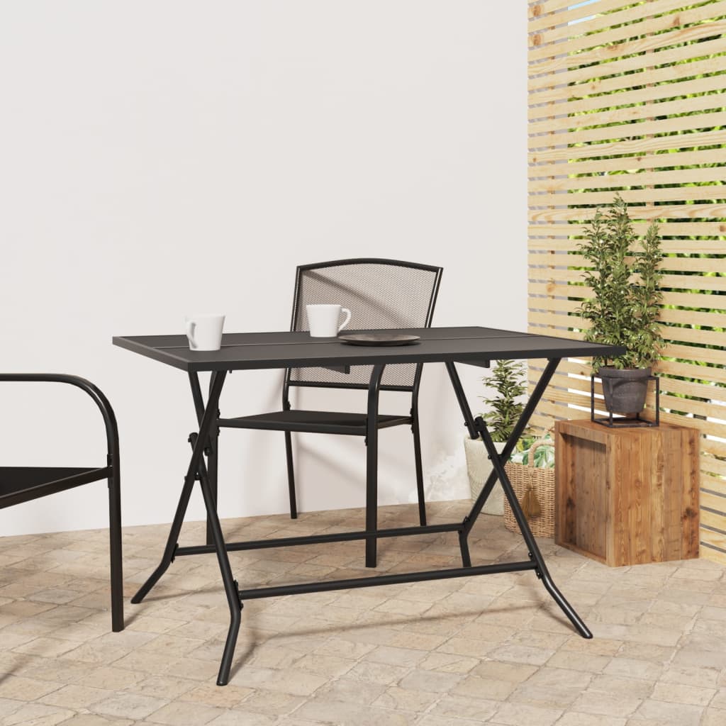 Klappbarer Gartentisch Anthrazit Stahlgitter 110x80 cm
