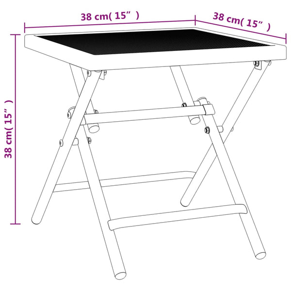 vidaXL Table de jardin pliante anthracite 38x38x38 cm treillis en acier