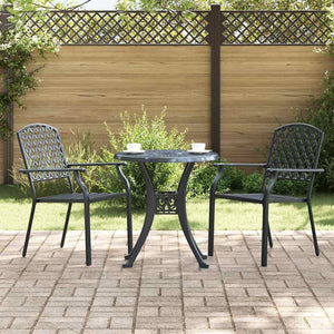 Gartenstühle 2er Set Anthrazit Stahl