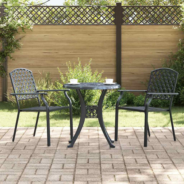 Gartenstühle 2er Set Anthrazit Stahl