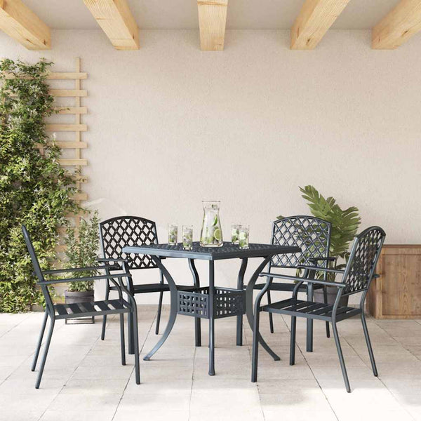 Gartenstühle 4er Set Anthrazit Stahl