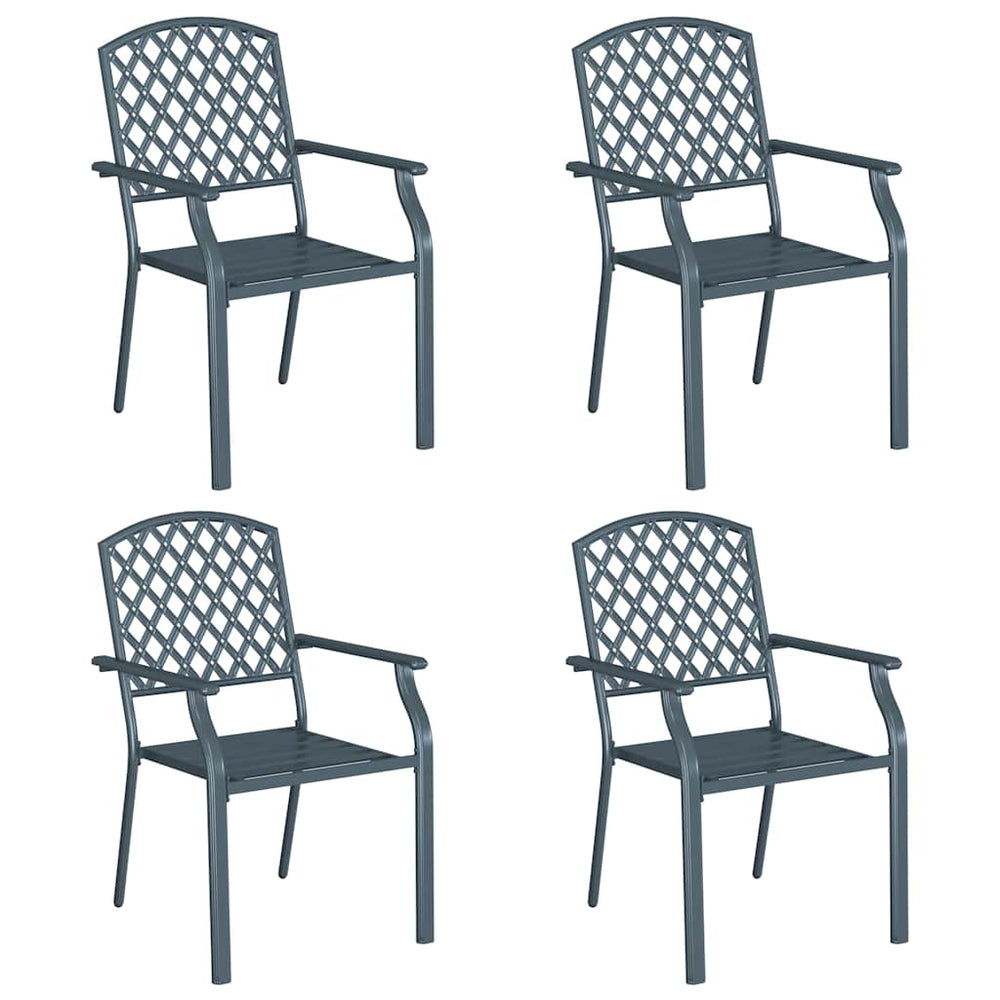 Gartenstühle 4er Set Anthrazit Stahl
