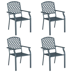 Gartenstühle 4er Set Anthrazit Stahl