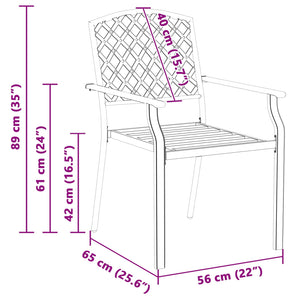 Gartenstühle 4er Set Anthrazit Stahl