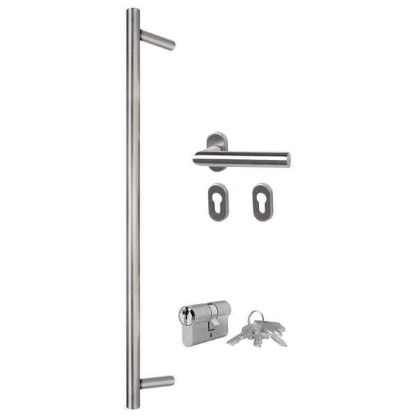 Haustür Anthrazit 100x200 cm Aluminium und PVC