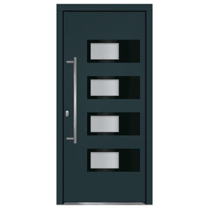 Haustür Anthrazit 100x210 cm Aluminium und PVC