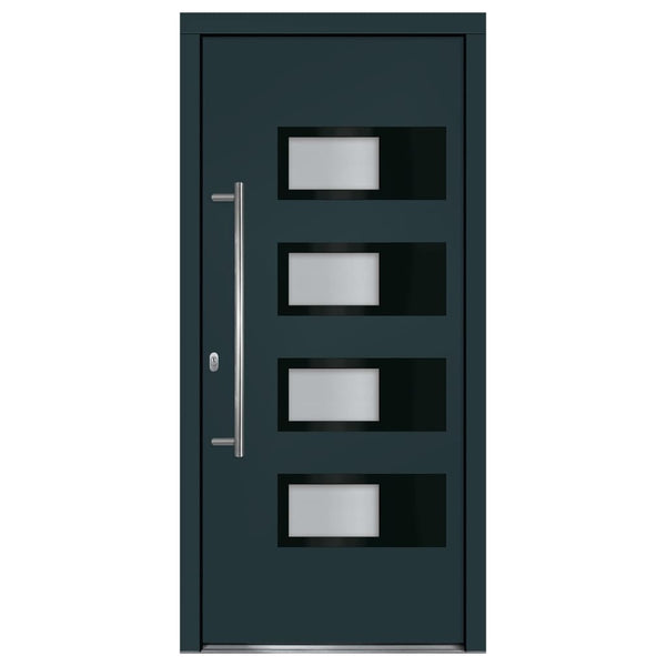 Haustür Anthrazit 100x210 cm Aluminium und PVC