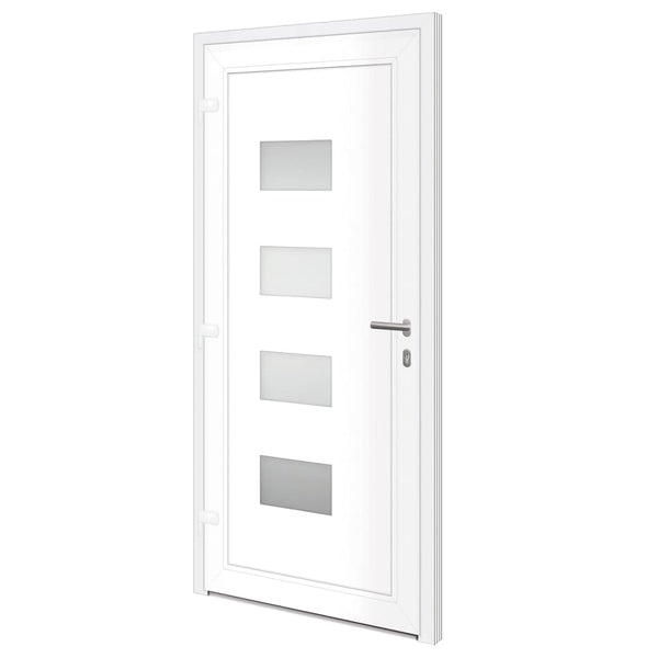 Haustür Anthrazit 100x210 cm Aluminium und PVC