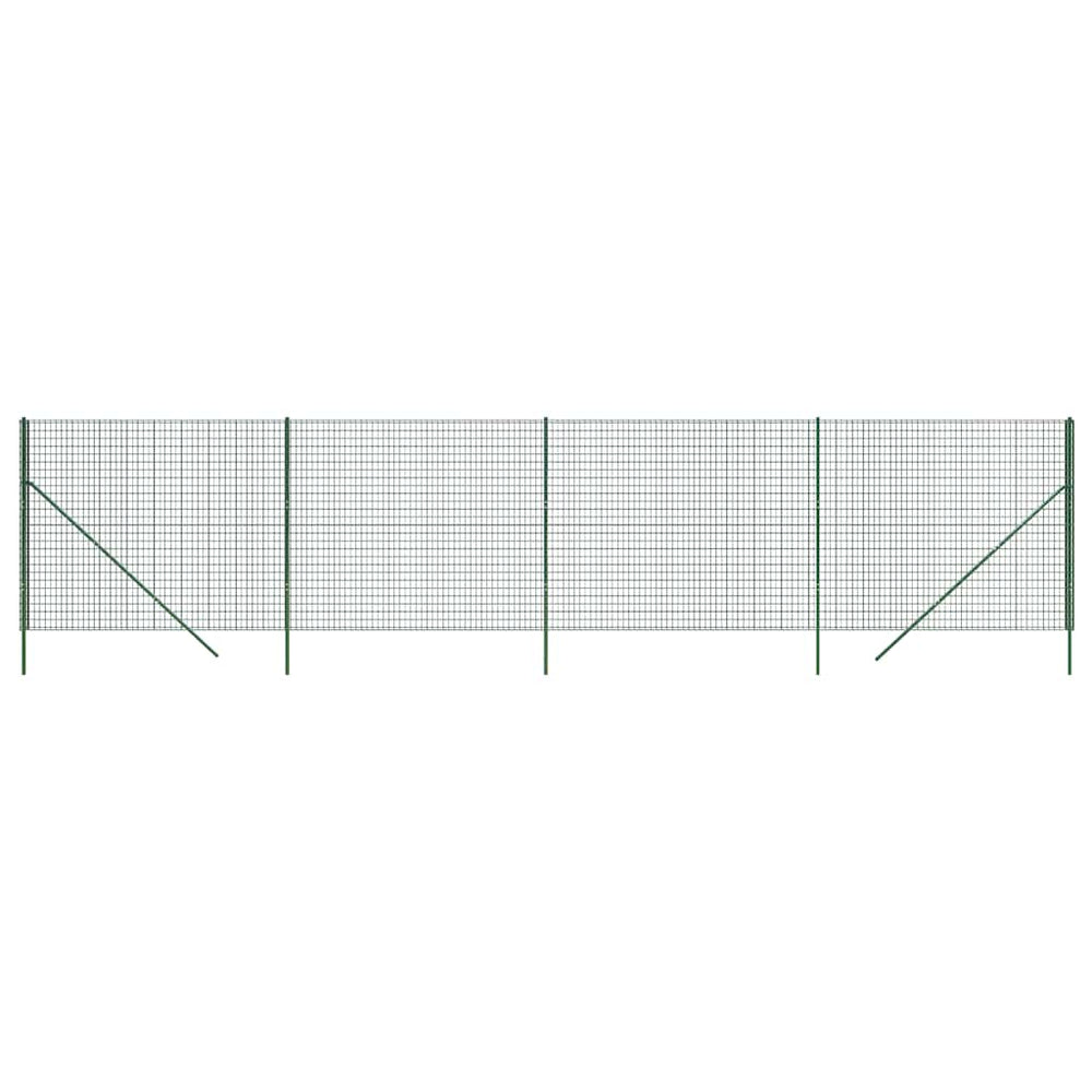 Maschendrahtzaun Grün 2x10 m Verzinkter Stahl