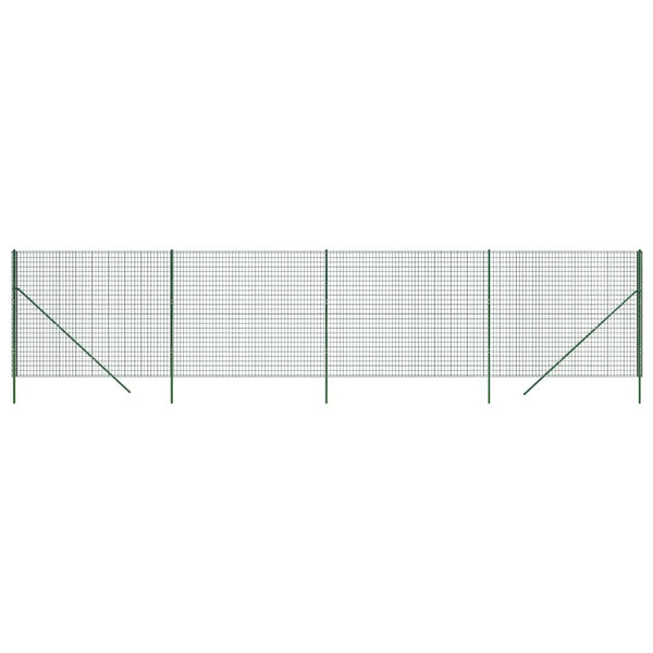 Maschendrahtzaun Grün 2x10 m Verzinkter Stahl
