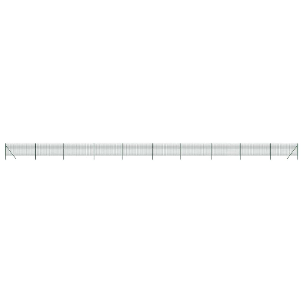 Maschendrahtzaun Grün 0,8x25 m Verzinkter Stahl