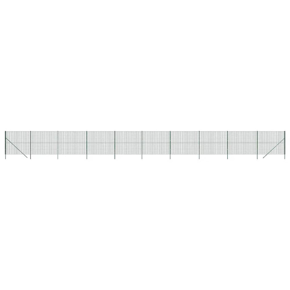Maschendrahtzaun Grün 1,4x25 m Verzinkter Stahl