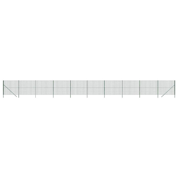 Maschendrahtzaun Grün 1,6x25 m Verzinkter Stahl