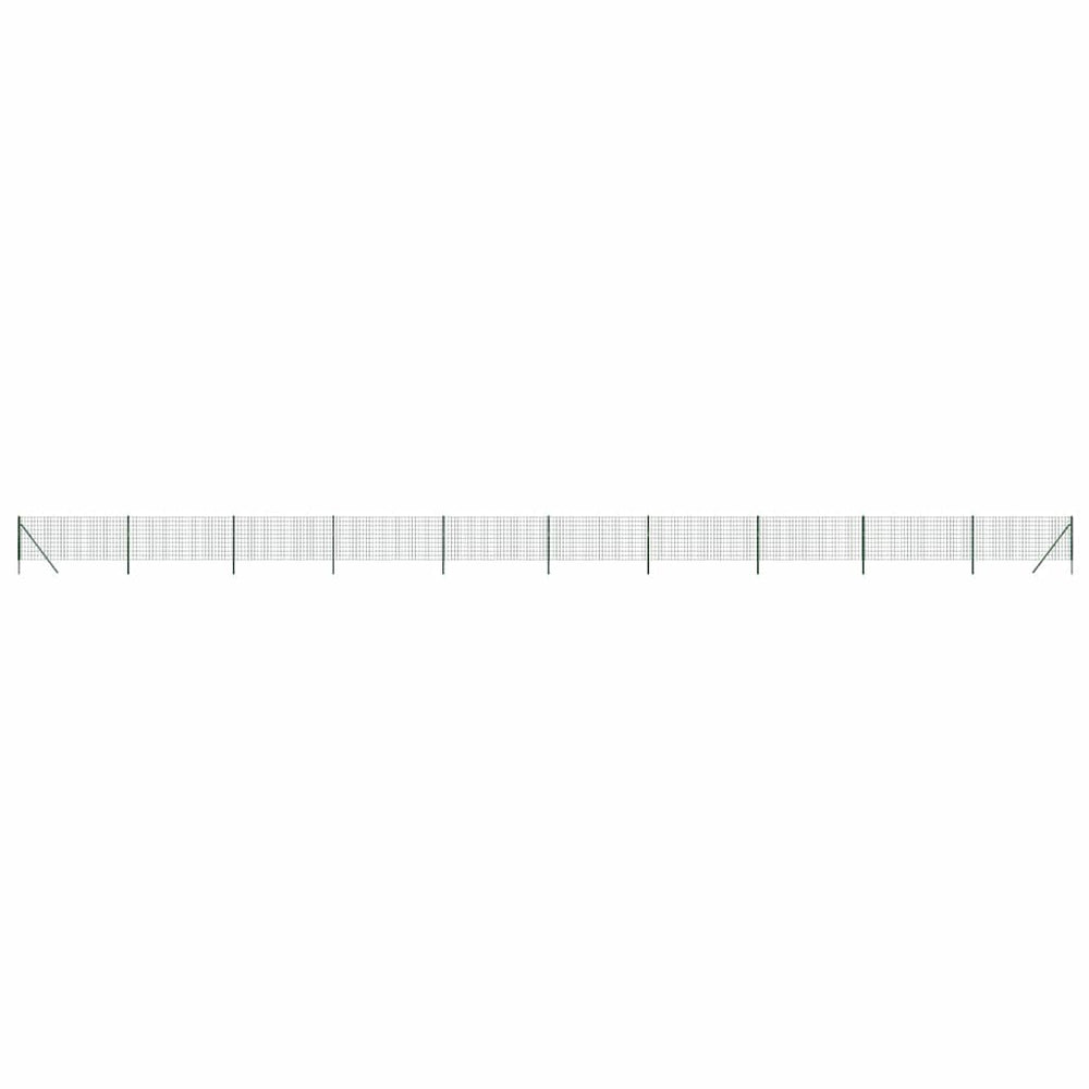 Maschendrahtzaun Grün 0,8x25 m Verzinkter Stahl