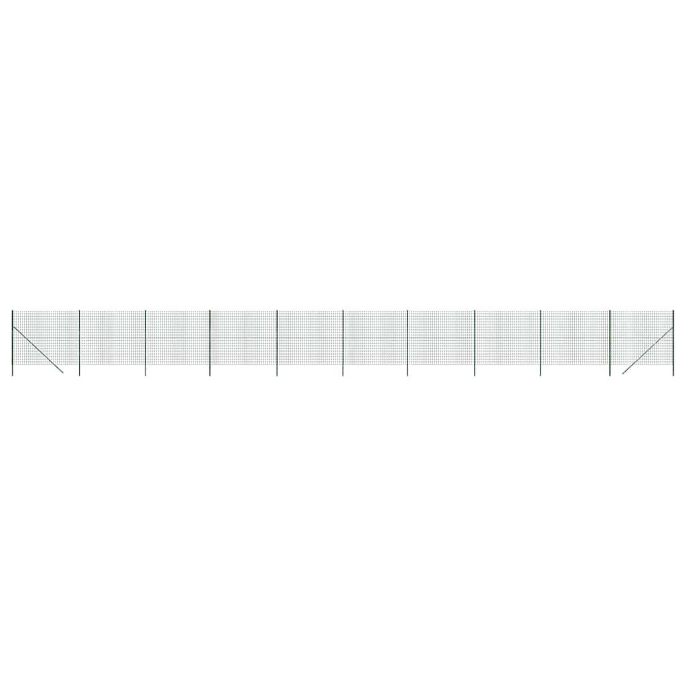 Maschendrahtzaun Grün 1,6x25 m Verzinkter Stahl