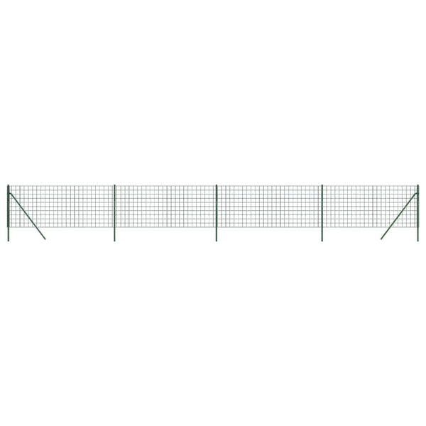 Maschendrahtzaun Grün 0,8x10 m Verzinkter Stahl