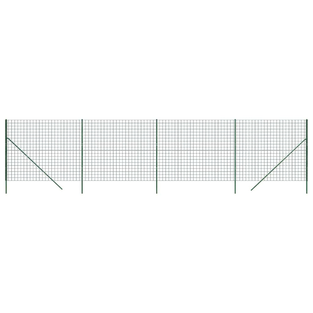 Maschendrahtzaun Grün 1,6x10 m Verzinkter Stahl