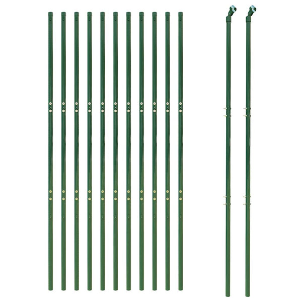 Maschendrahtzaun Grün 1,4x25 m Verzinkter Stahl