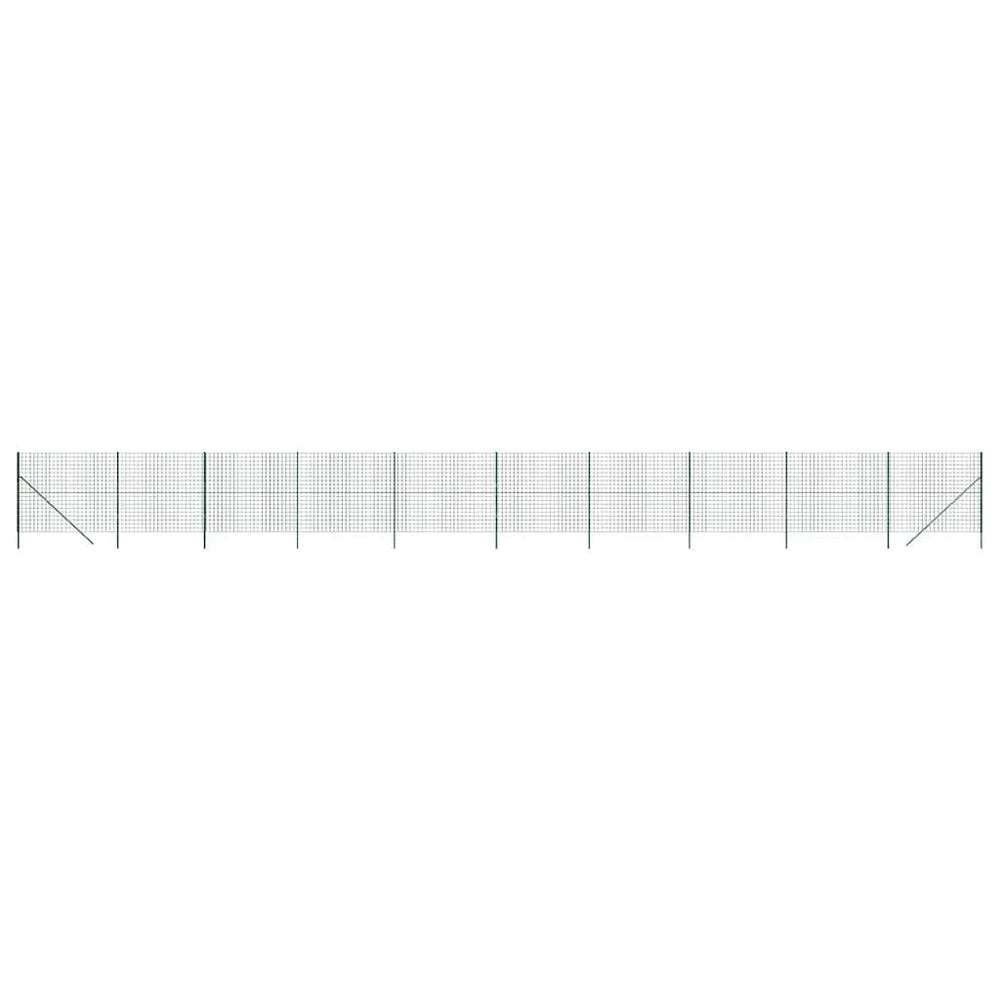Maschendrahtzaun Grün 1,6x25 m Verzinkter Stahl
