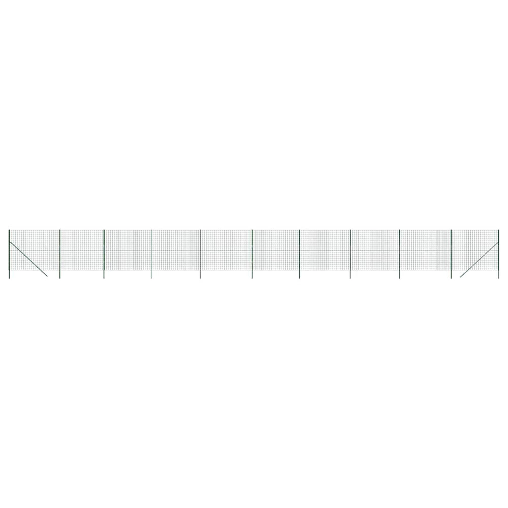 Maschendrahtzaun Grün 1,8x25 m Verzinkter Stahl
