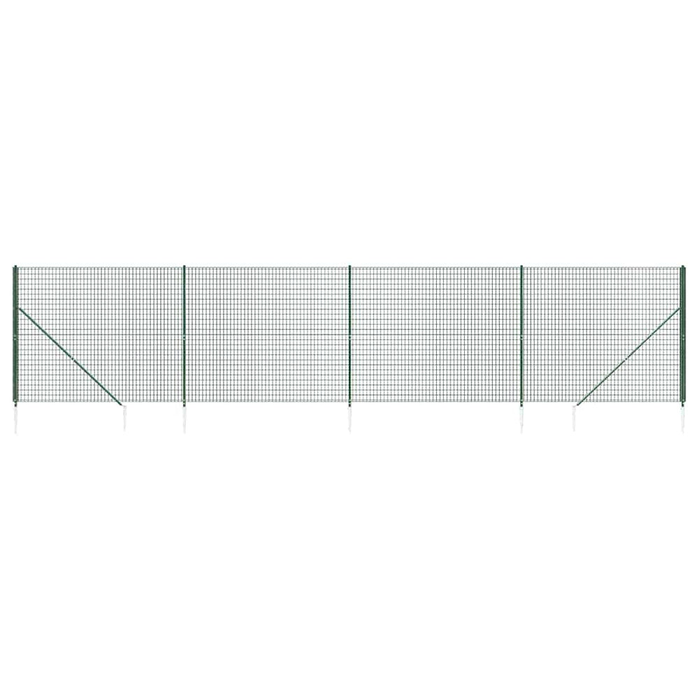 Maschendrahtzaun mit Bodenhülsen Grün 2x10 m