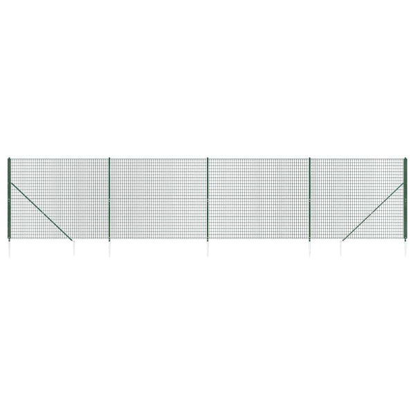 Maschendrahtzaun mit Bodenhülsen Grün 2x10 m