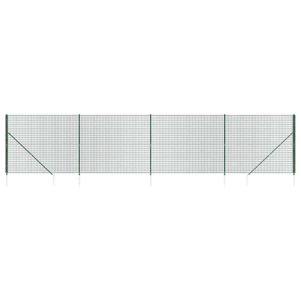 Maschendrahtzaun mit Bodenhülsen Grün 2,2x10 m
