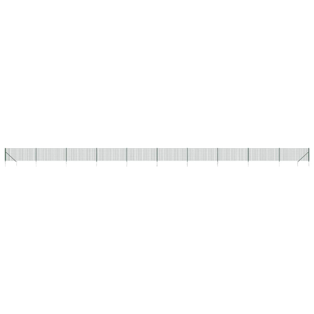 Maschendrahtzaun mit Bodenhülsen Grün 1x25 m