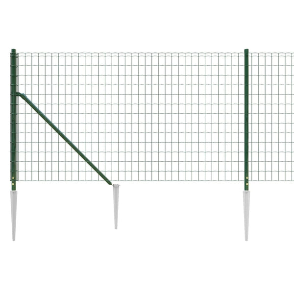 Maschendrahtzaun mit Bodenhülsen Grün 1x25 m