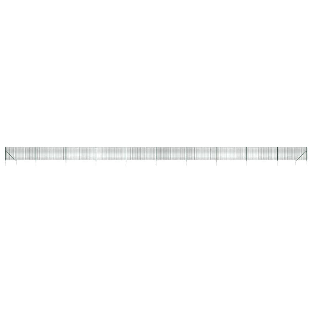 Maschendrahtzaun mit Bodenhülsen Grün 1,1x25 m