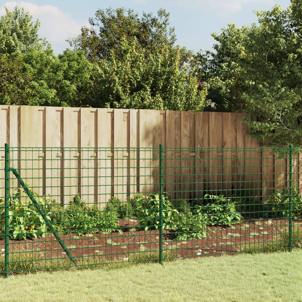 Maschendrahtzaun mit Bodenhülsen Grün 1,1x25 m